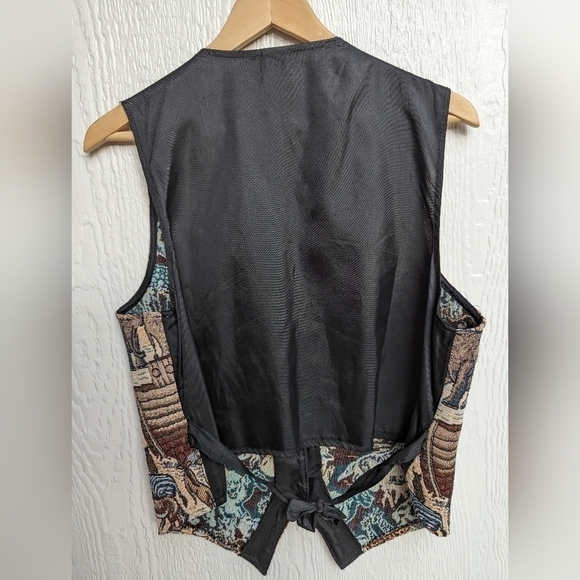 Vintage Bobbie Brooks Noah's Ark Animals Tapestry Vest Women's Size Medium - Picture 2 of 7